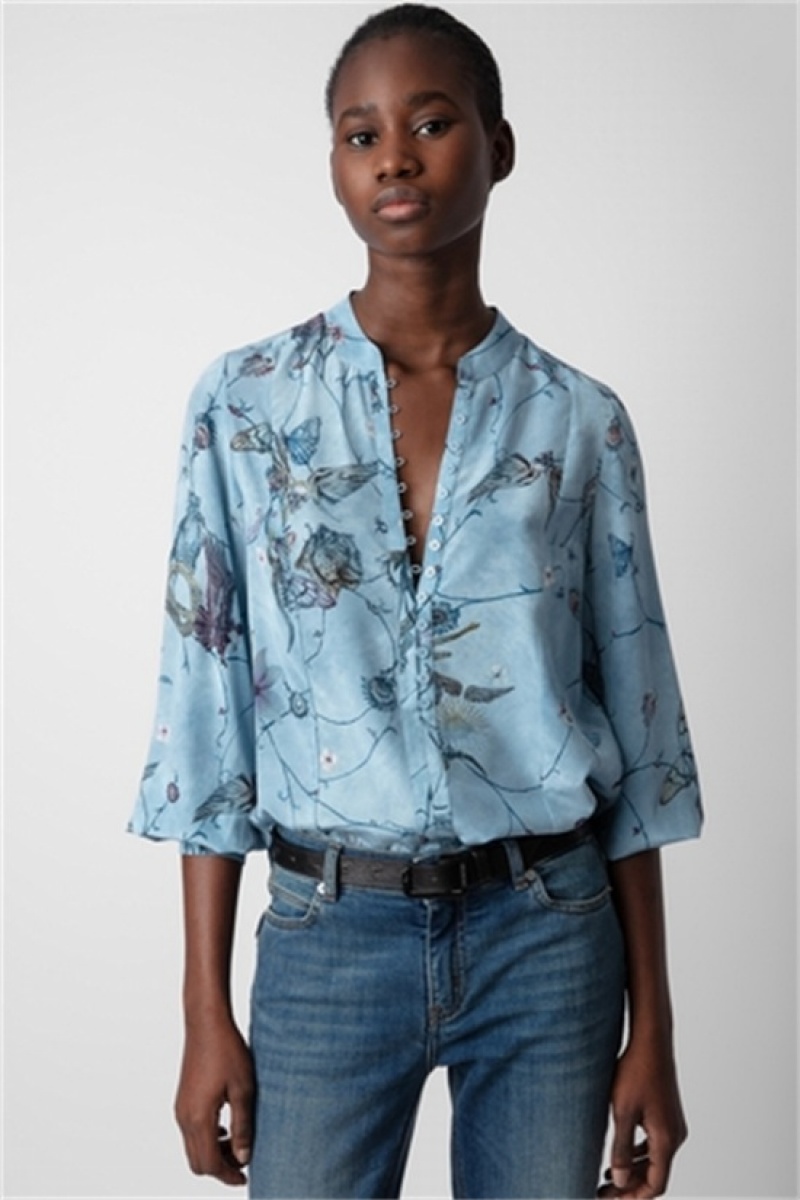 Zadig And Voltaire Twina Silk Shirt Glacier | ZV-256333