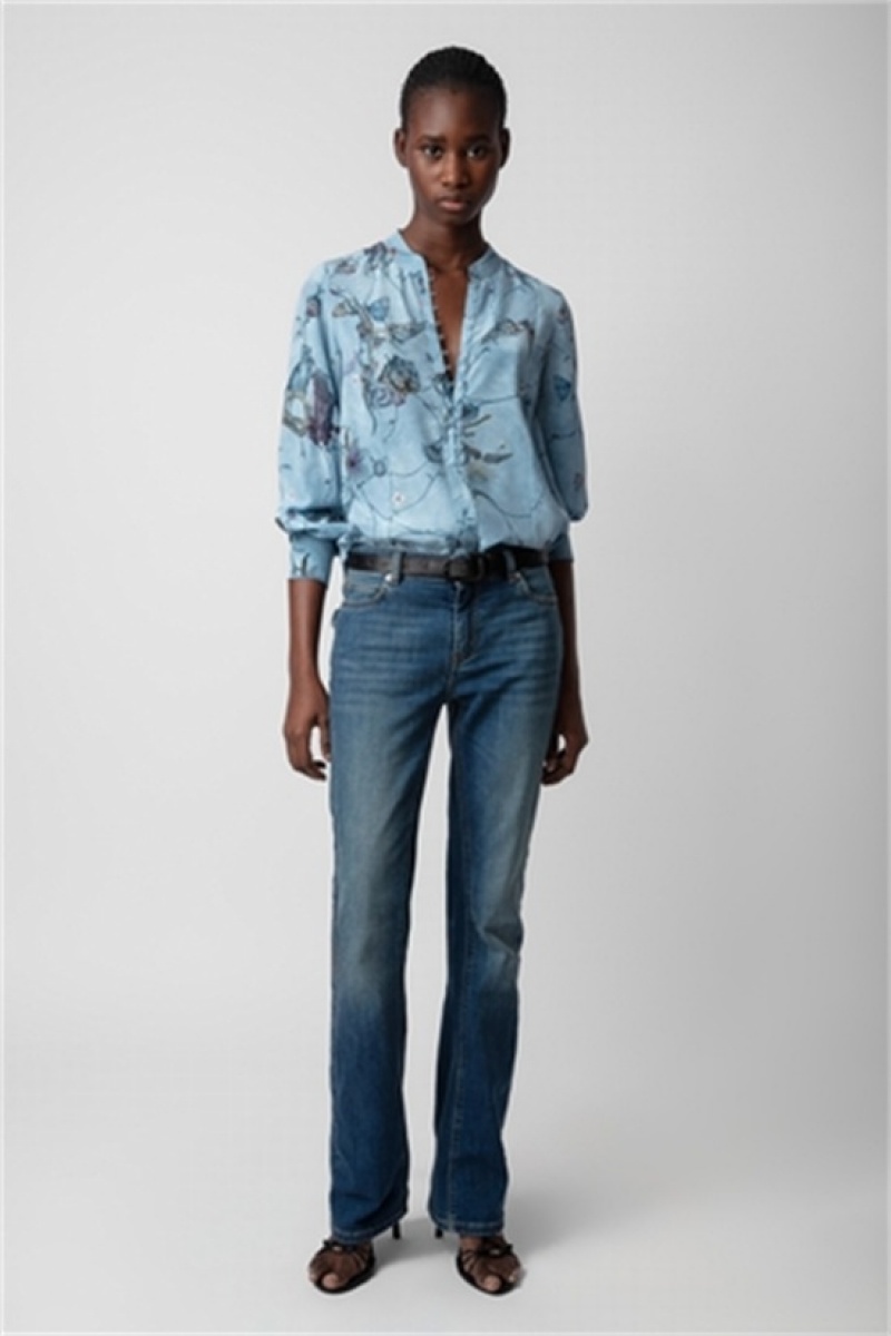 Zadig And Voltaire Twina Silk Shirt Glacier | ZV-256333