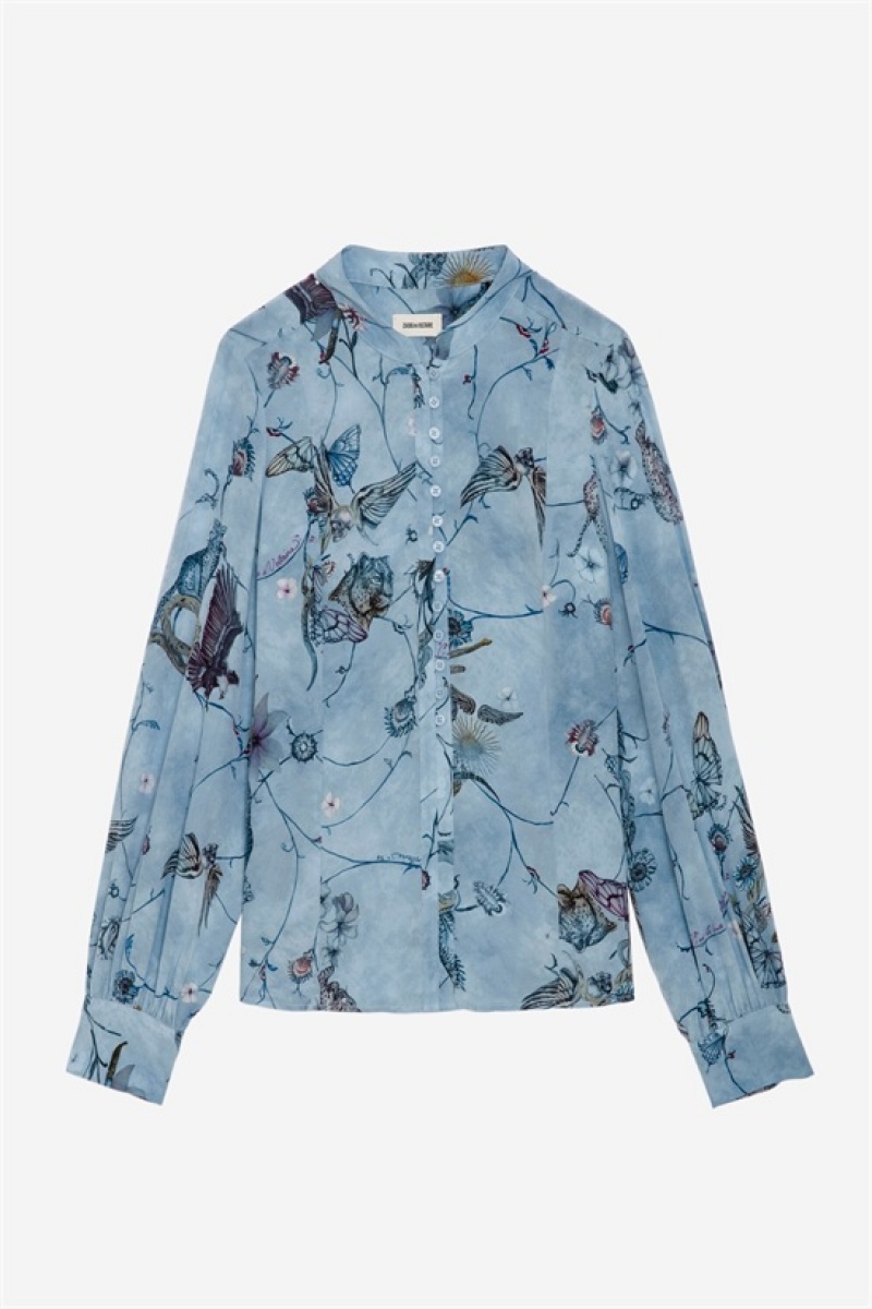 Zadig And Voltaire Twina Silk Shirt Glacier | ZV-256333