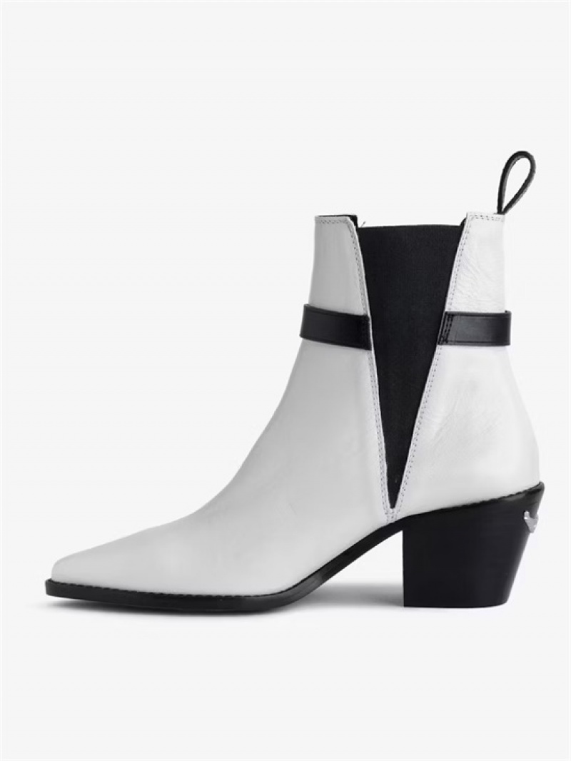 Zadig And Voltaire Tyler Ankle Boots White | ZV-255662