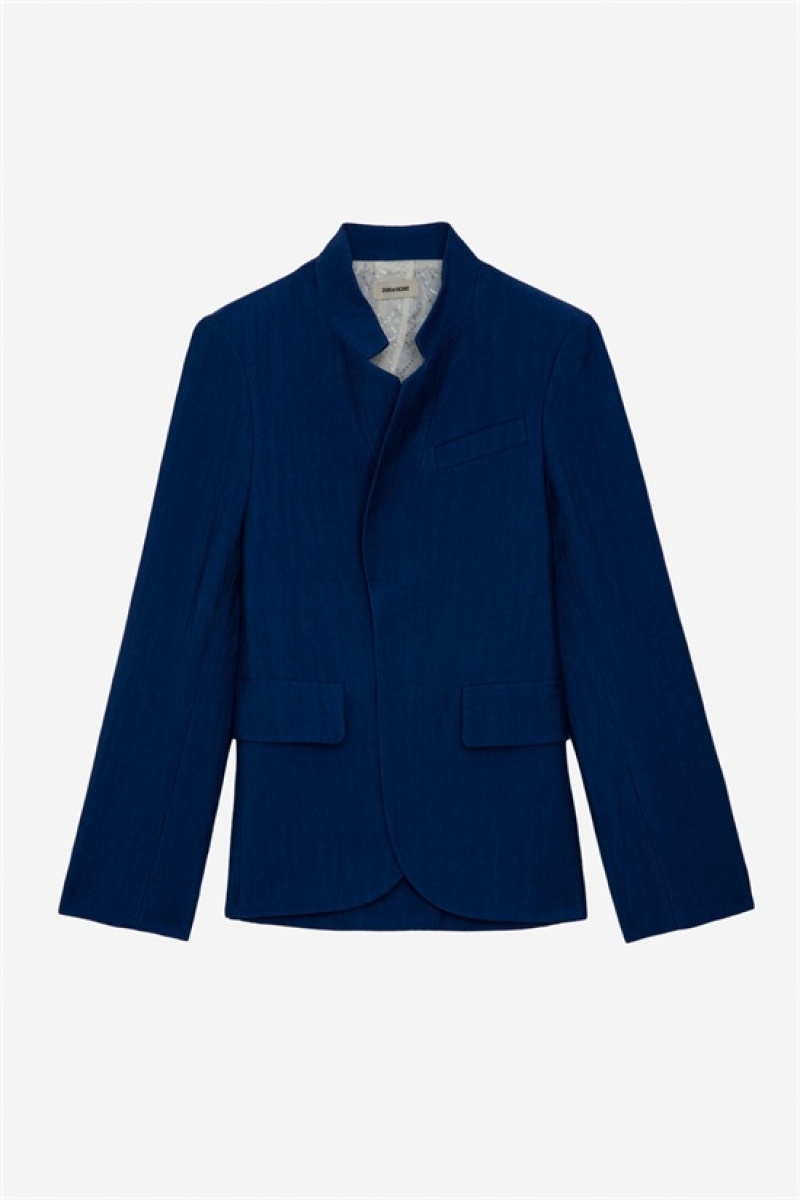 Zadig And Voltaire Very Linen Blazer Deep Sea | ZV-256345