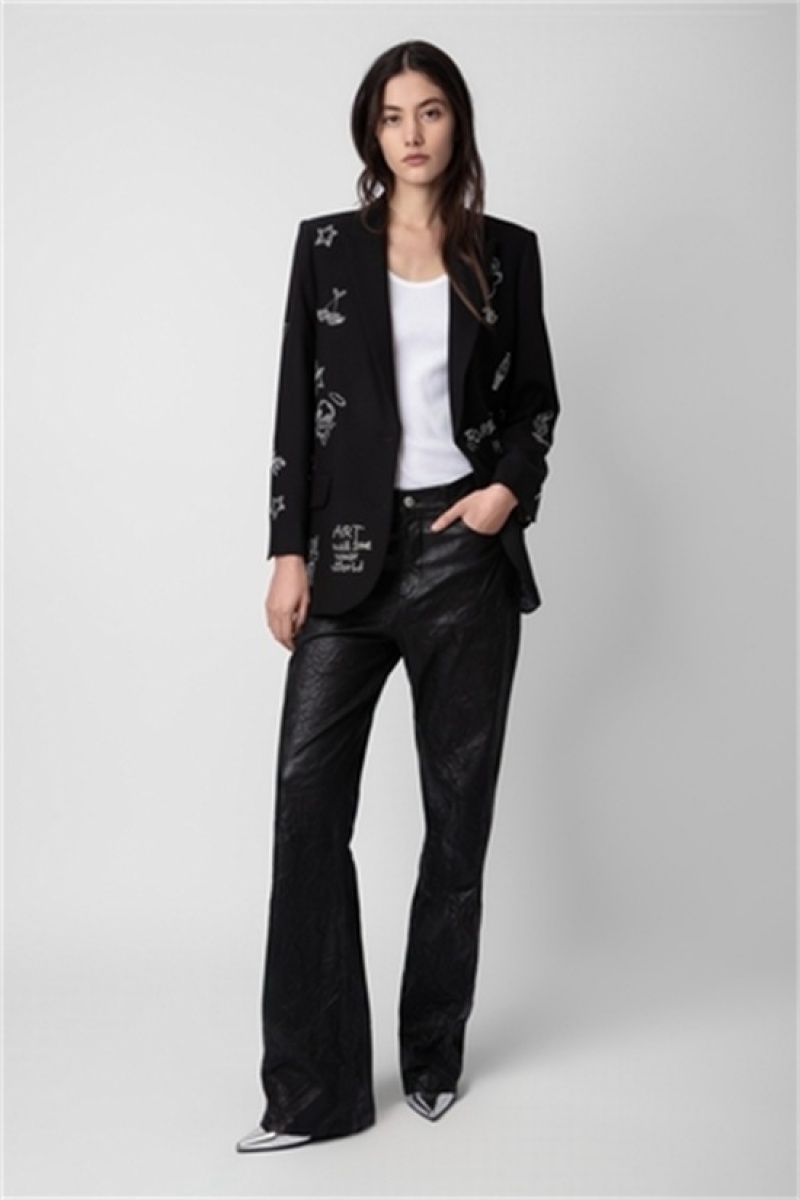 Zadig And Voltaire Viva Multi Strass Blazer Noir | ZV-256350