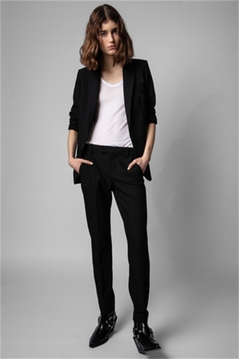 Zadig And Voltaire Viva Stars Blazer Noir | ZV-256358