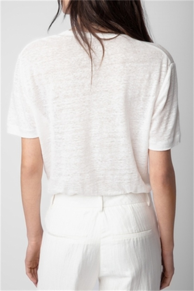 Zadig And Voltaire Wassa T-shirt White | ZV-256260