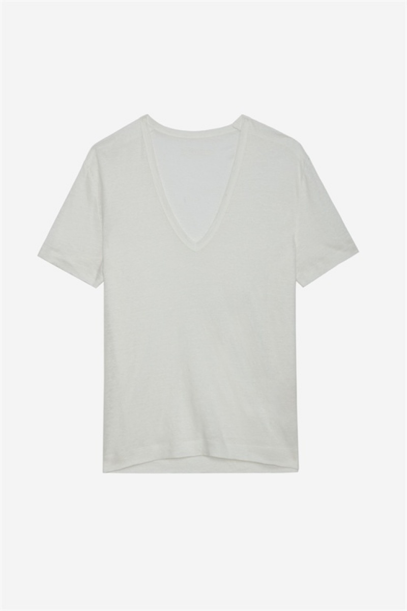 Zadig And Voltaire Wassa T-shirt White | ZV-256260