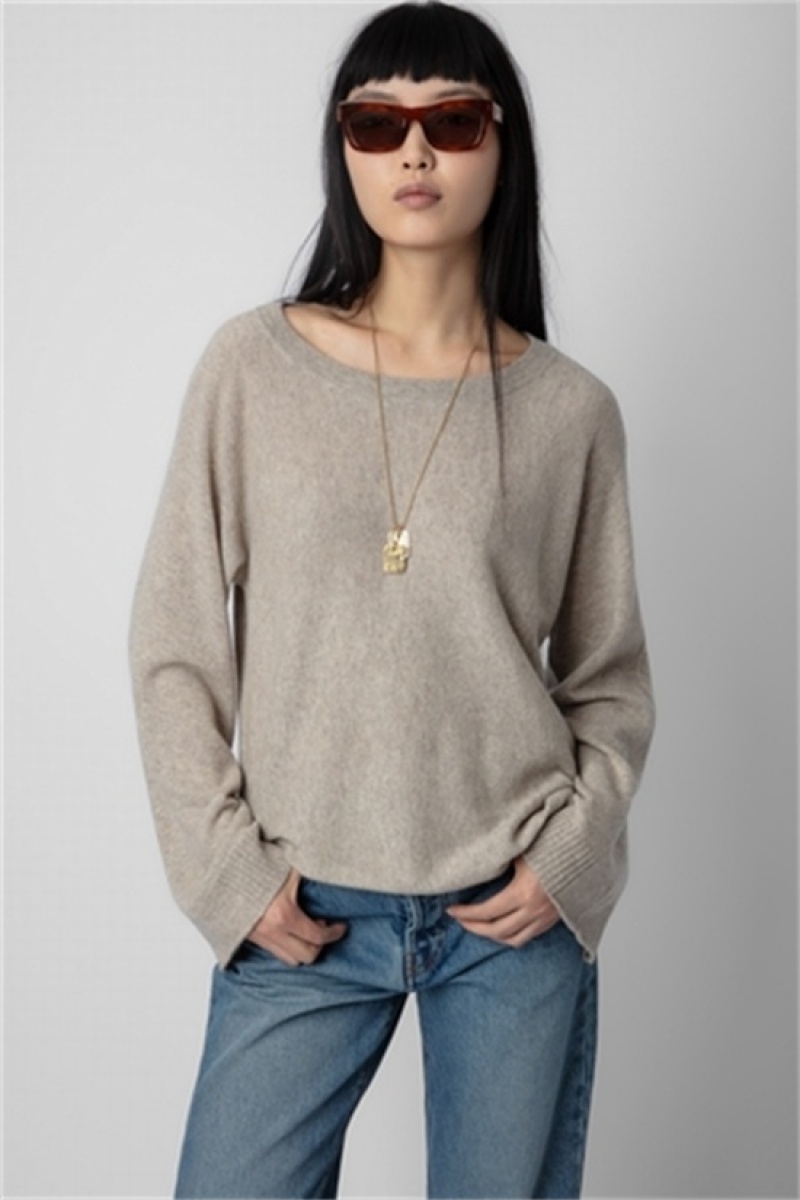 Zadig And Voltaire Willy Sweater Light Beige | ZV-256433