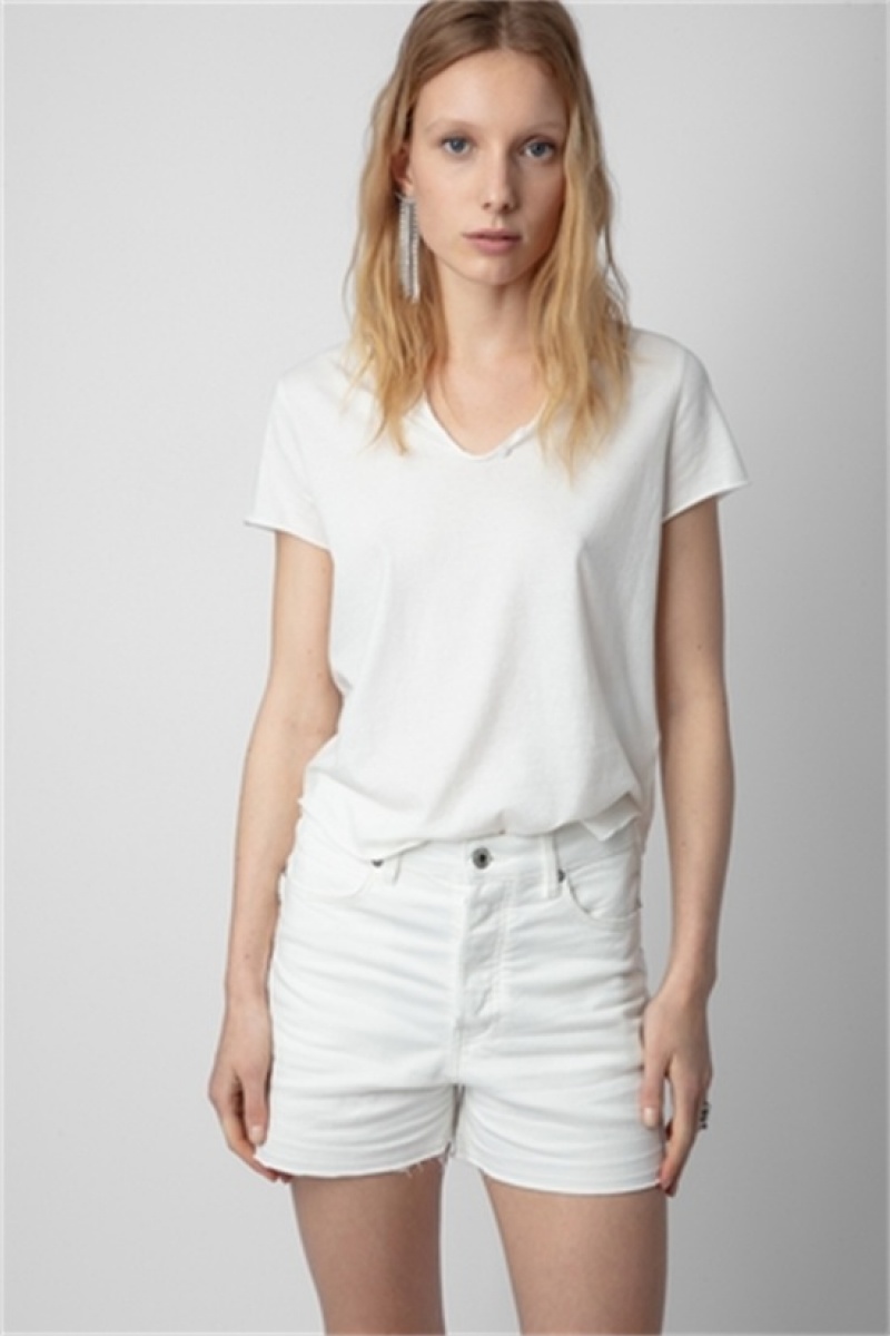 Zadig And Voltaire Wings Henley T-shirt Judo | ZV-256269