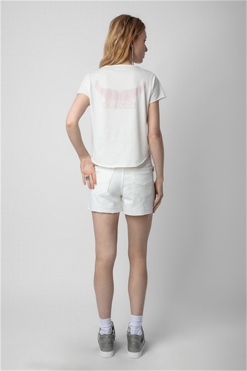 Zadig And Voltaire Wings Henley T-shirt Judo | ZV-256269