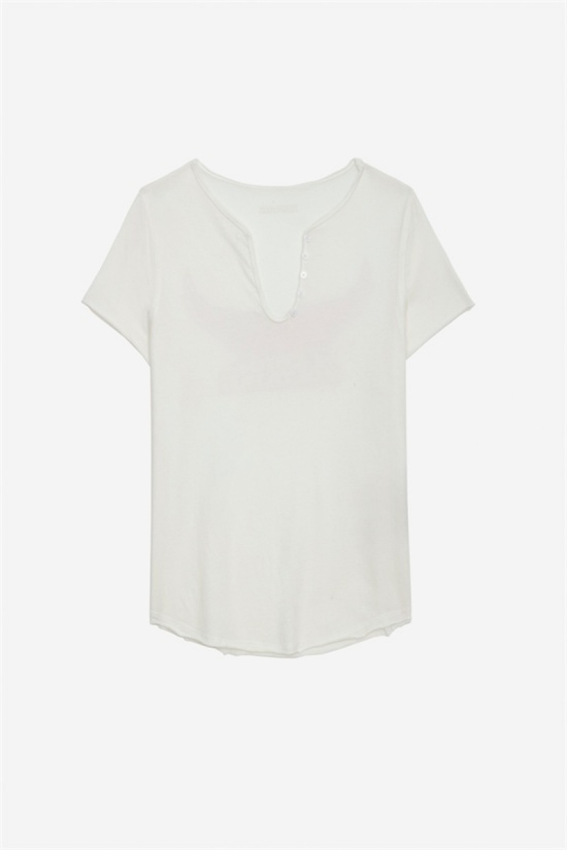 Zadig And Voltaire Wings Henley T-shirt Judo | ZV-256269