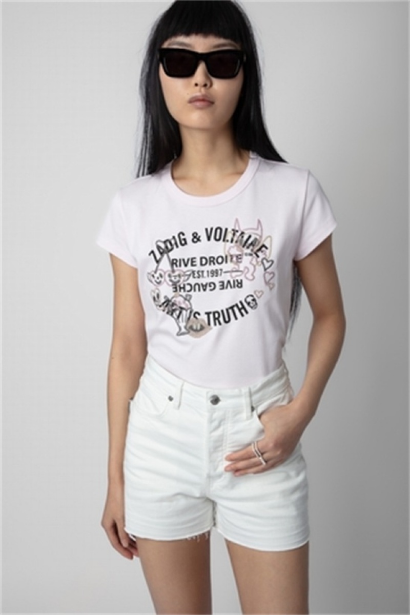 Zadig And Voltaire Woop Insignia T-shirt Parme | ZV-256268