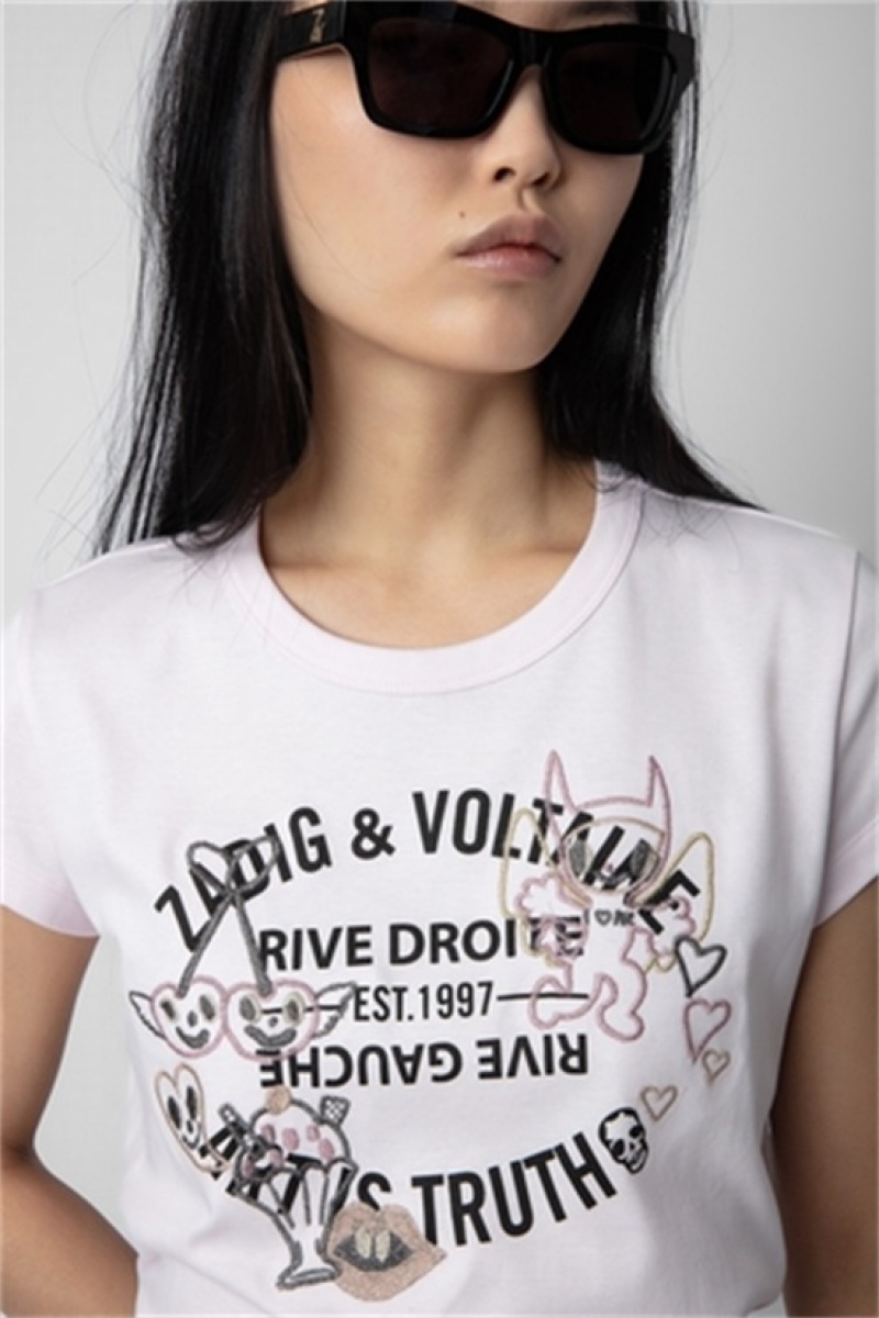 Zadig And Voltaire Woop Insignia T-shirt Parme | ZV-256268