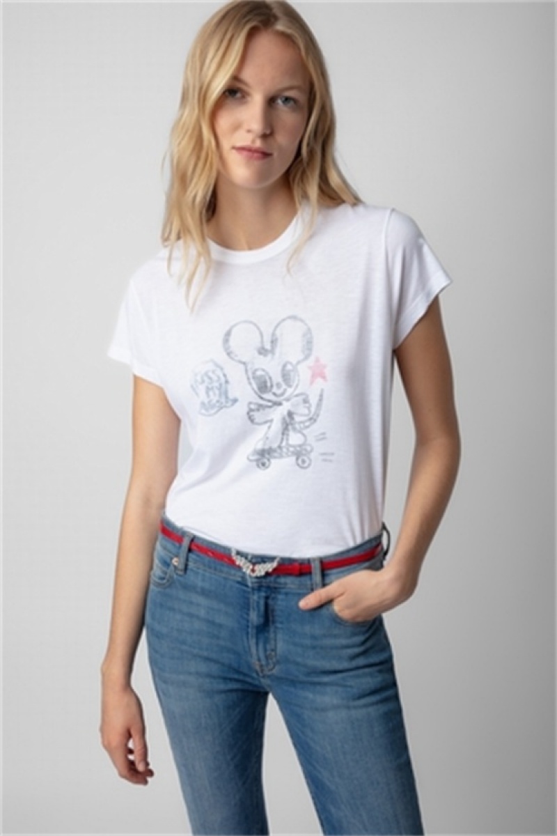 Zadig And Voltaire Woop T-shirt White | ZV-256286