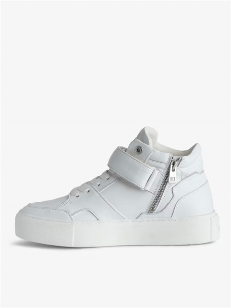 Zadig And Voltaire ZV1747 Flash Chunky Mid-Top Sneakers White | ZV-255672