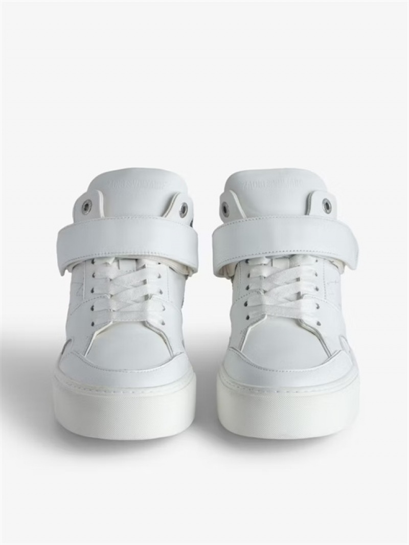 Zadig And Voltaire ZV1747 Flash Chunky Mid-Top Sneakers White | ZV-255672