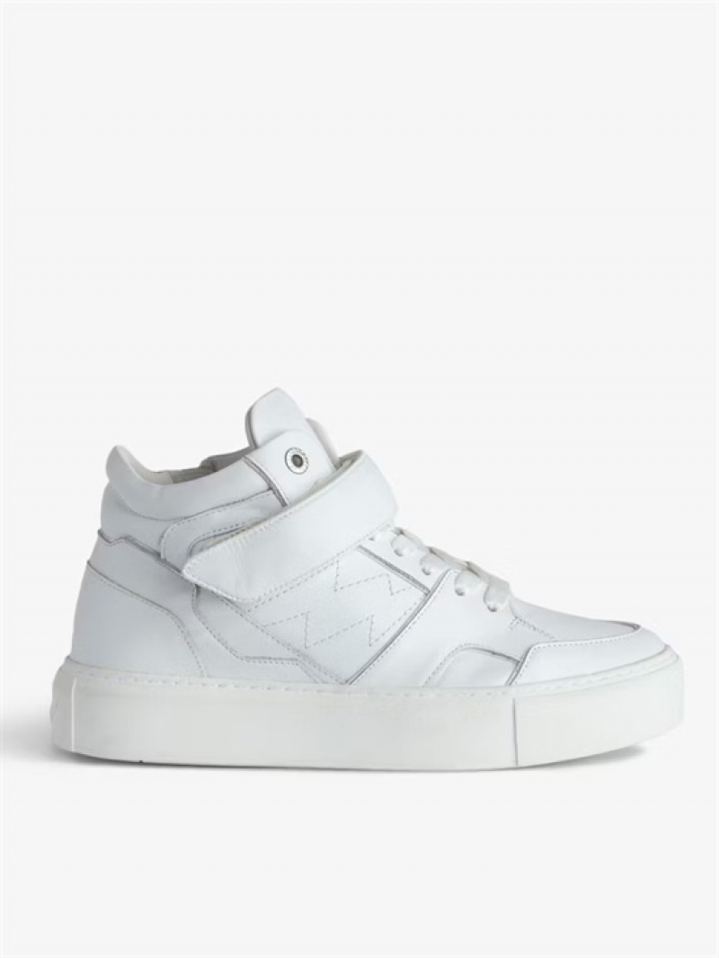 Zadig And Voltaire ZV1747 Flash Chunky Mid-Top Sneakers White | ZV-255672