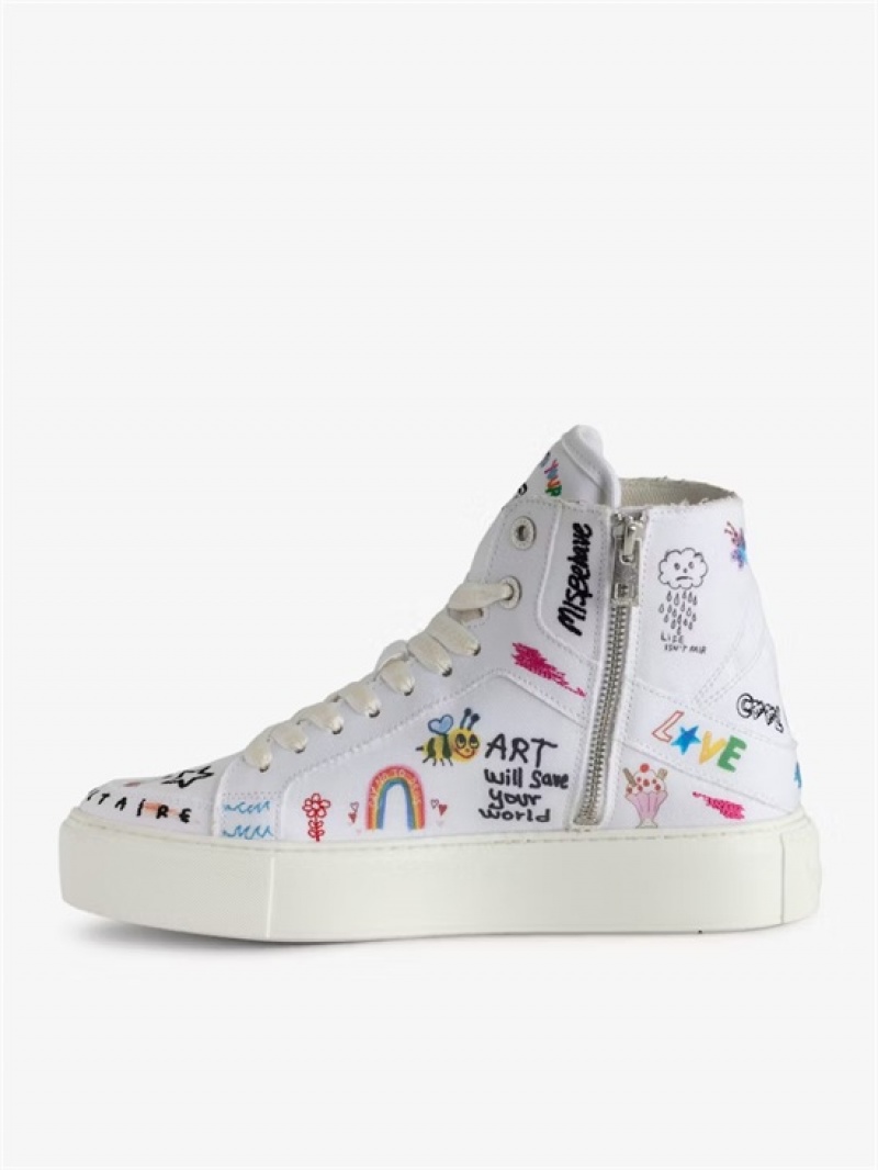 Zadig And Voltaire ZV1747 High Flash Chunky High-Top Sneakers  White | ZV-255663