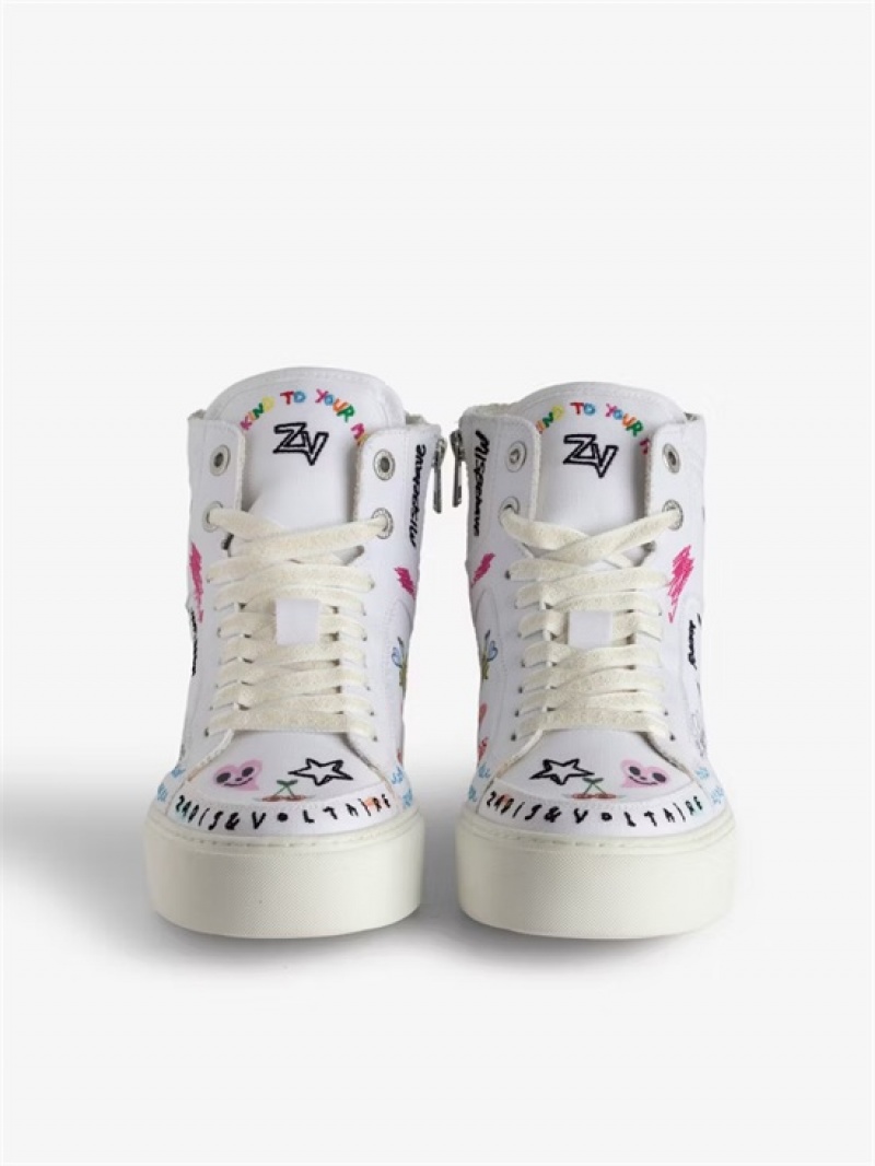 Zadig And Voltaire ZV1747 High Flash Chunky High-Top Sneakers  White | ZV-255663