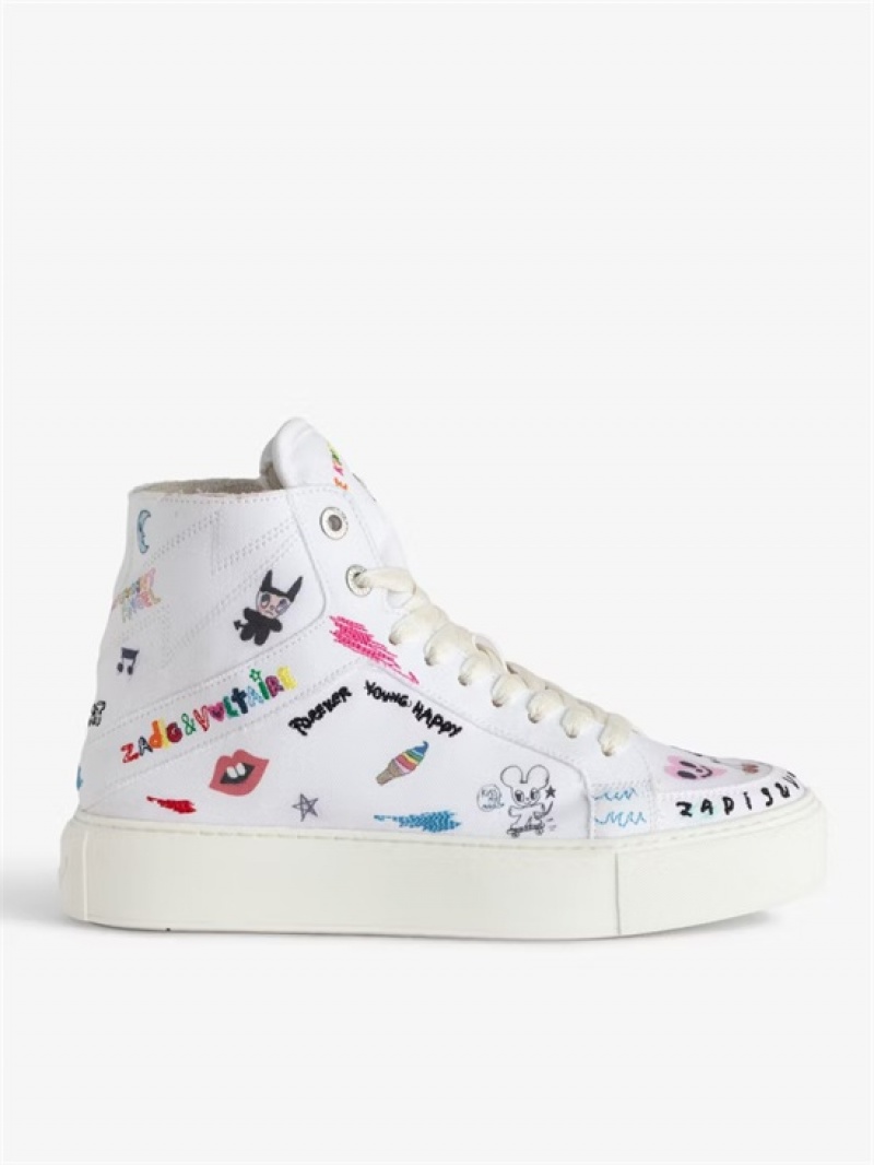 Zadig And Voltaire ZV1747 High Flash Chunky High-Top Sneakers  White | ZV-255663