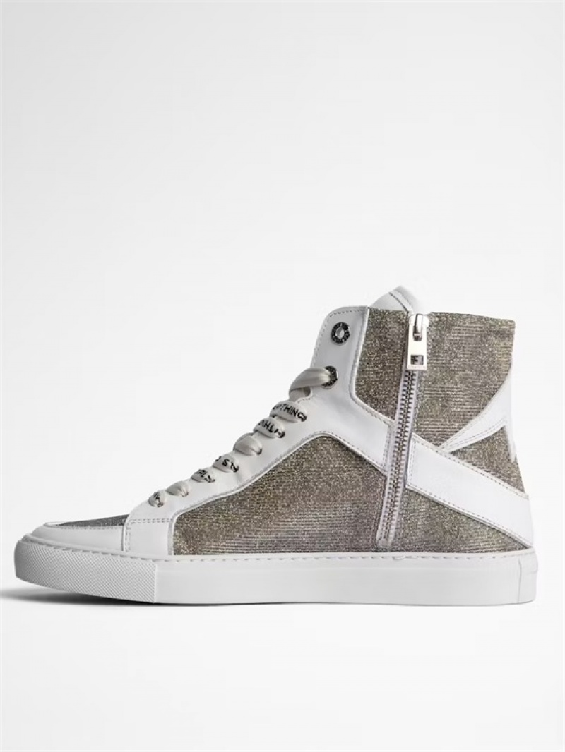 Zadig And Voltaire ZV1747 High Flash Sneakers Silver | ZV-255671