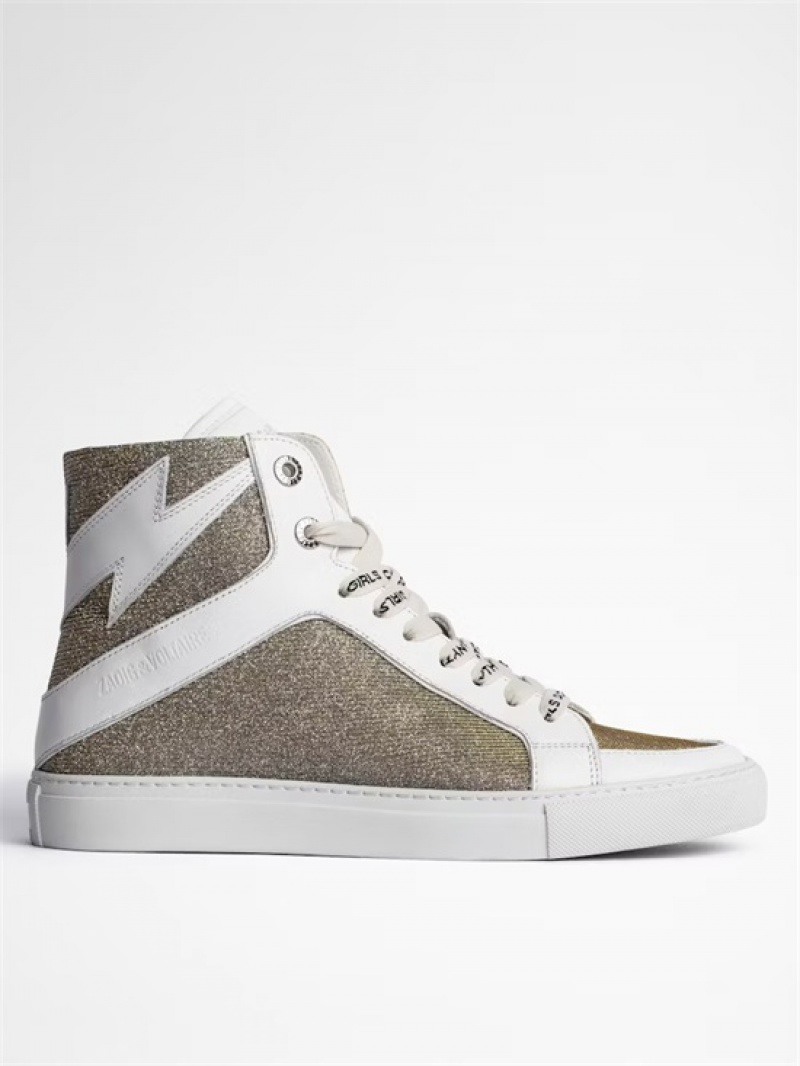 Zadig And Voltaire ZV1747 High Flash Sneakers Silver | ZV-255671