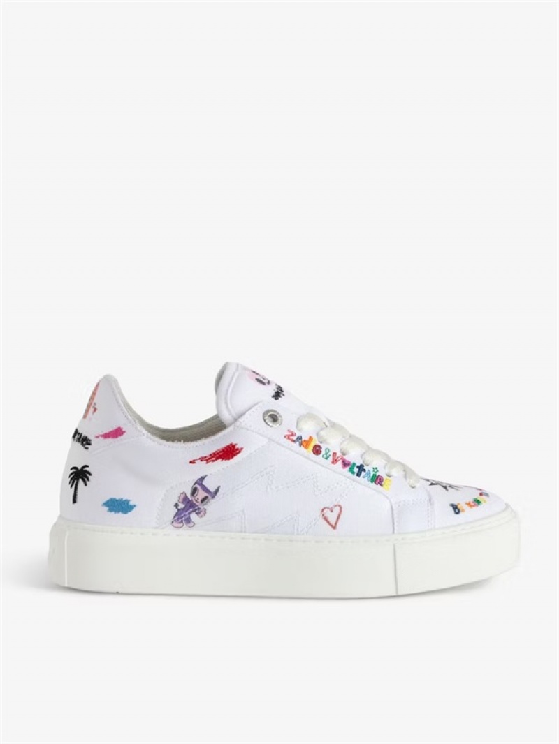 Zadig And Voltaire ZV1747 La Flash Chunky Low-Top Sneakers White | ZV-255664