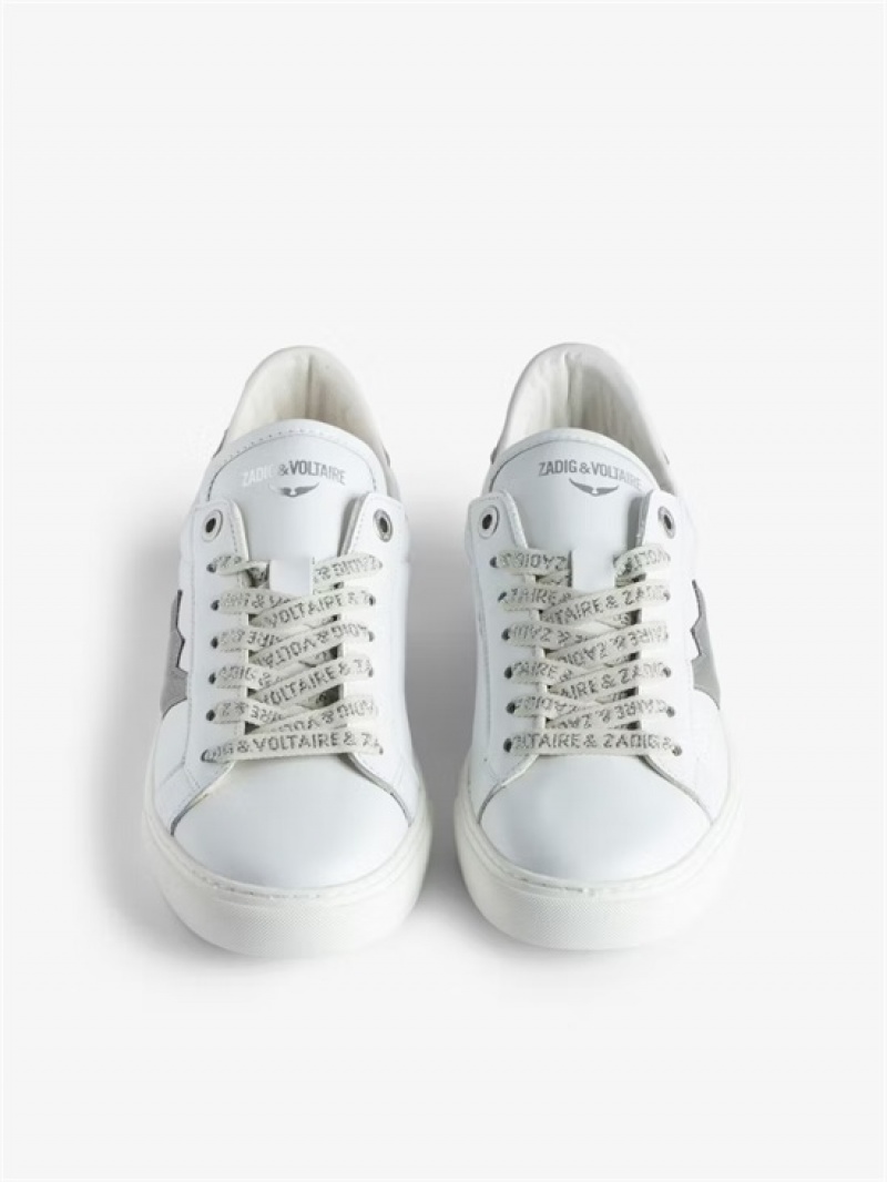 Zadig And Voltaire ZV1747 La Flash Low-Top Sneakers Silver | ZV-255666