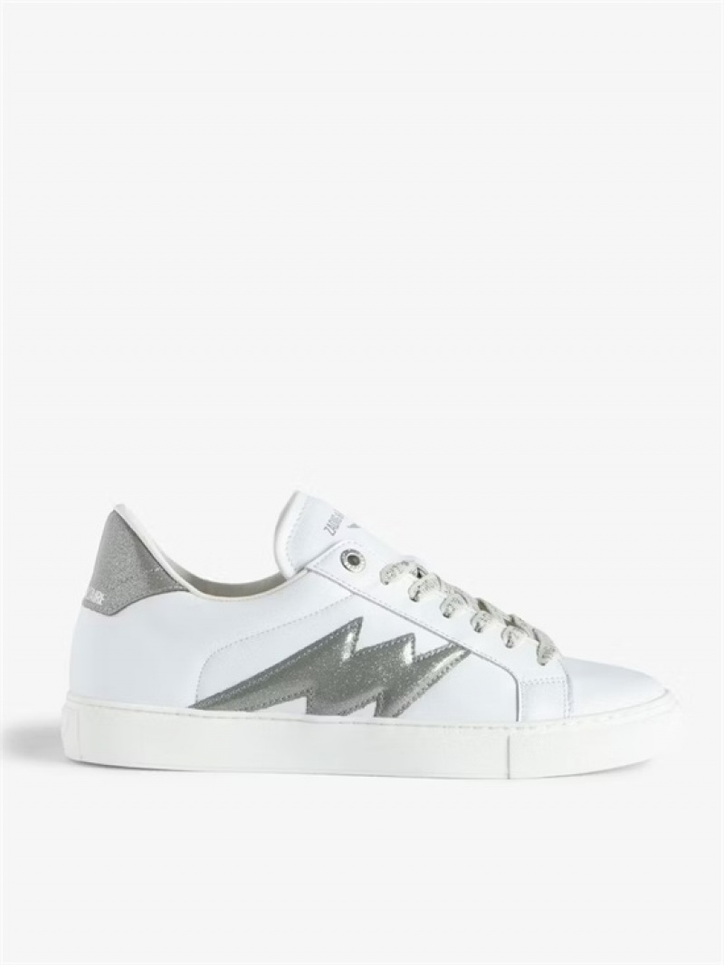 Zadig And Voltaire ZV1747 La Flash Low-Top Sneakers Silver | ZV-255666