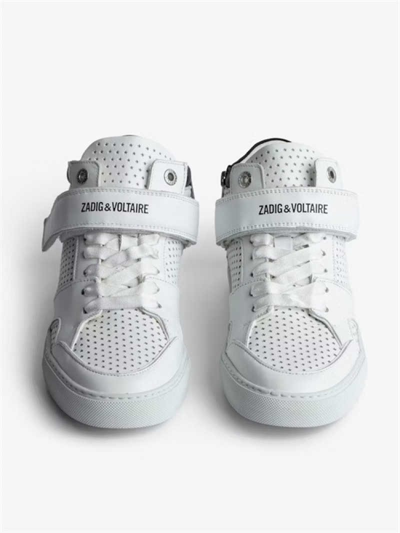 Zadig And Voltaire ZV1747 Mid Flash Smooth Sneakers White | ZV-255669